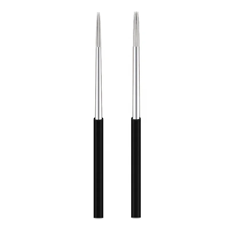 Round Sharp Shading Blades Microshading Disposable Manual Black Eyebrow Tattoo Needle Permanent Makeup Microblading Needles