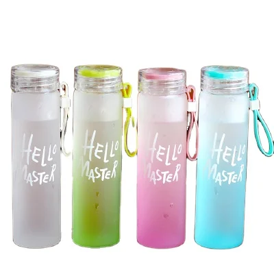 Unbreakable 480ML Colorful Tall Glass Cup Portable Cup Cloth Cover Water Cup With Handle