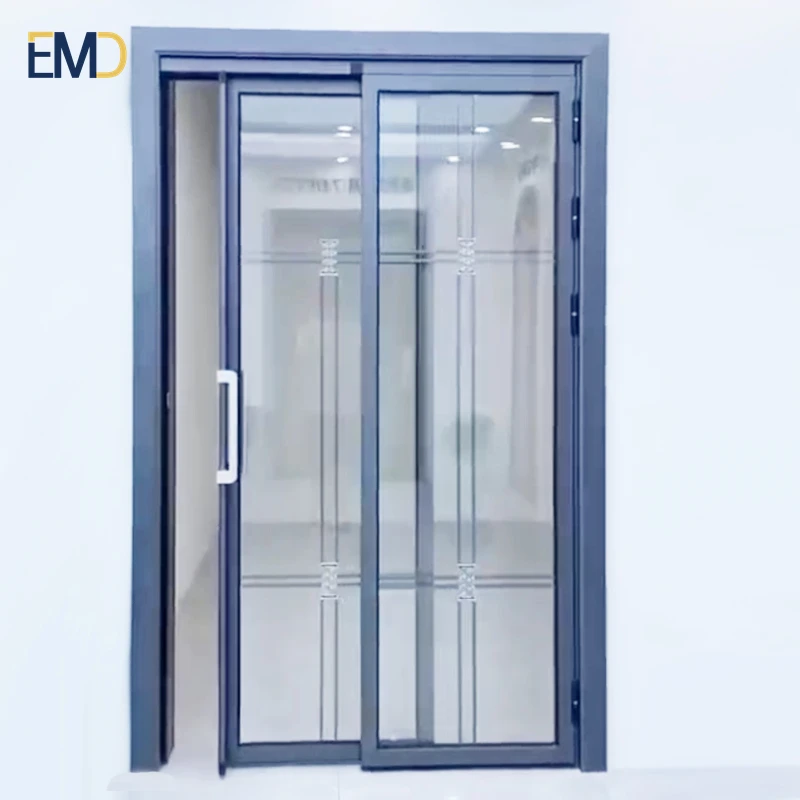 Customized balcony indoor folding Pd sliding swing double glass bathroom aluminum Pt door