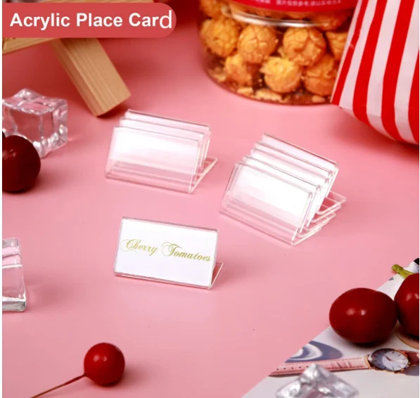 Custom  L Shape Transparent Acrylic Business Name Card Holder for Office