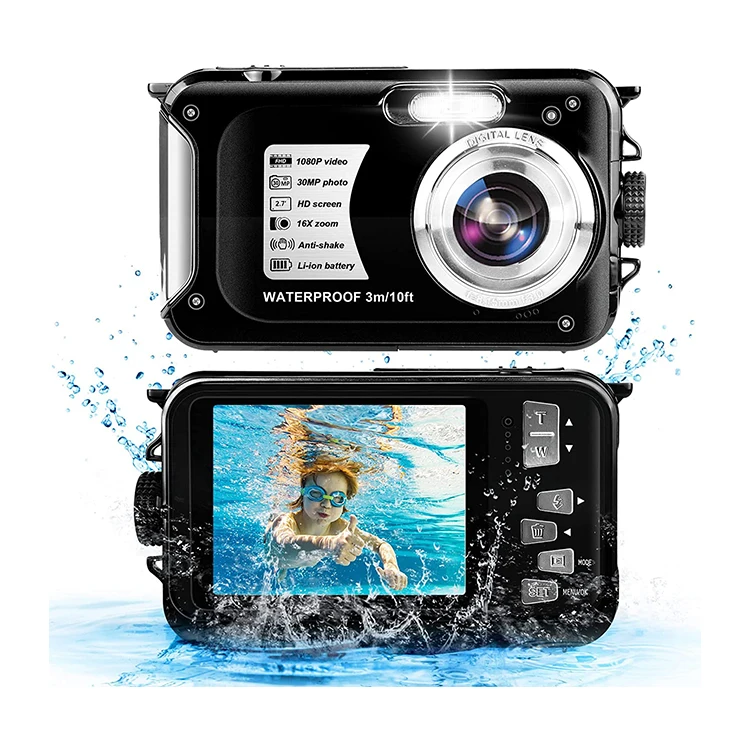 Подводная камера 10FT водонепроницаемая цифровая HD 1080P 30MP видео селфи Водонепроницаемая подводная для подводного