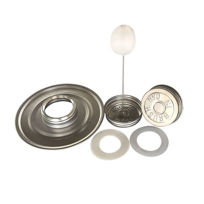32oz Factory Directly Sale Cone Top Empty Silver Tin Can With Brush for PVC/CPVC Cement Solvent Packaging