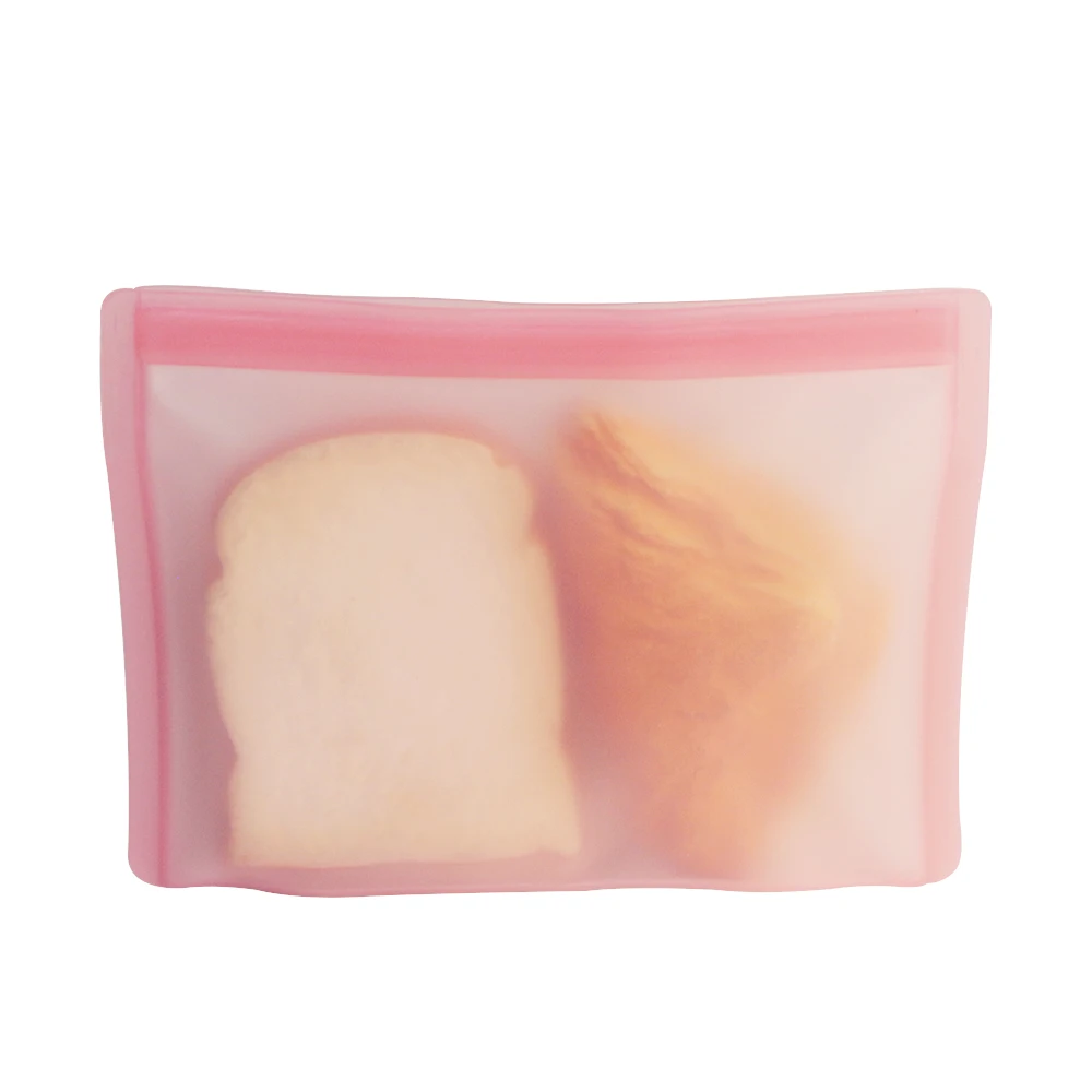 100% Food-grade High Quality Reusable Zipper Custom Logo Sealer Silicone Food Bag