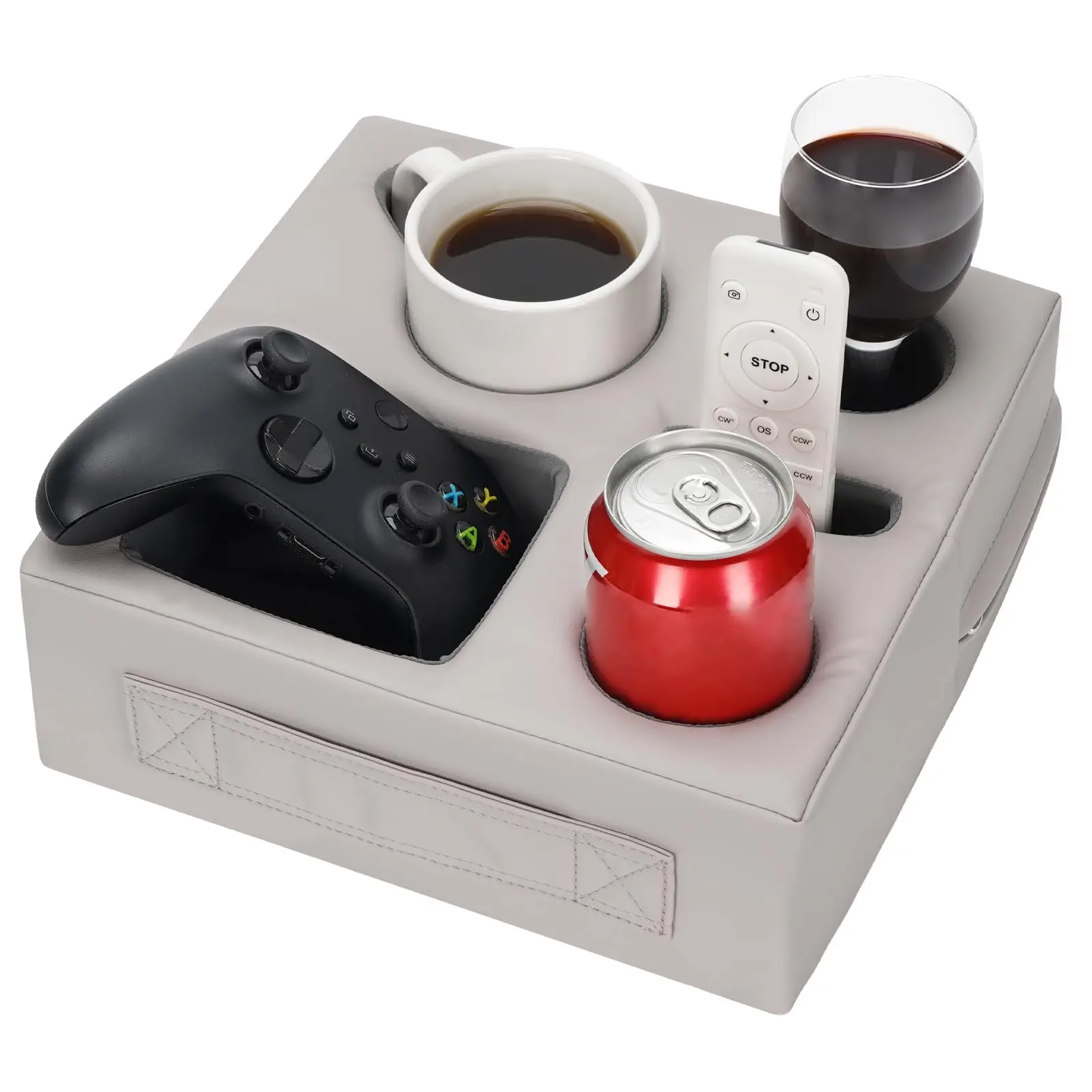 Sofa Drink Cup Holder Cozy Buddy | Bed Caddy Organizer Holds Remote Couch Cup Pillow Waterproof Anti Spill Sofa Beverage Tray
