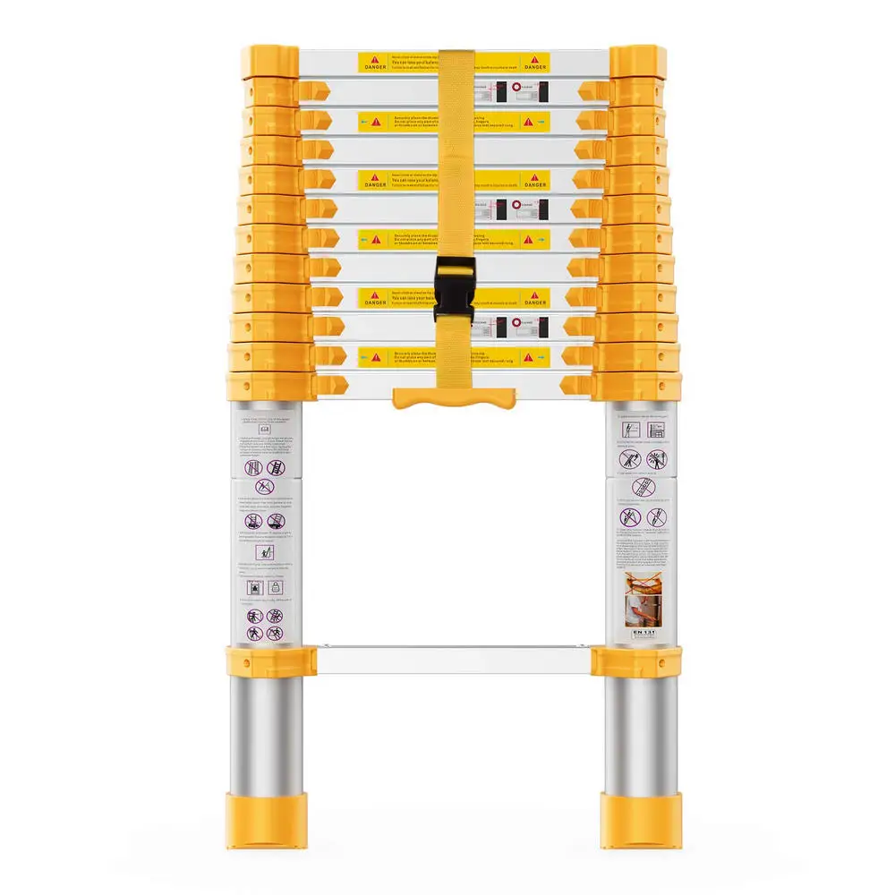 3.8m Retractable Single Telescopic Ladder one side step single aluminium alloy telesteps telescopic ladder