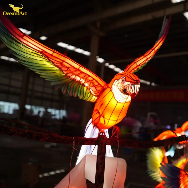 Chinese New Year Artificial Decoration Outdoor Waterproof Animal Silk Lantern