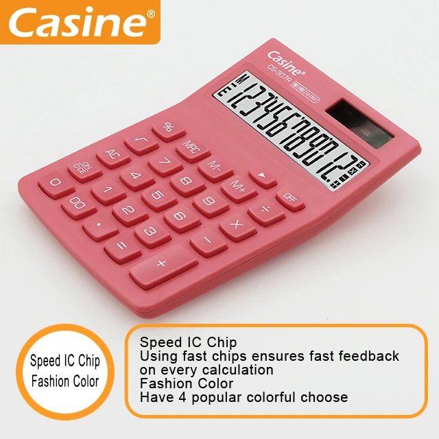 Casine 12 digits desktop calculator large display two way power calculator mini desk