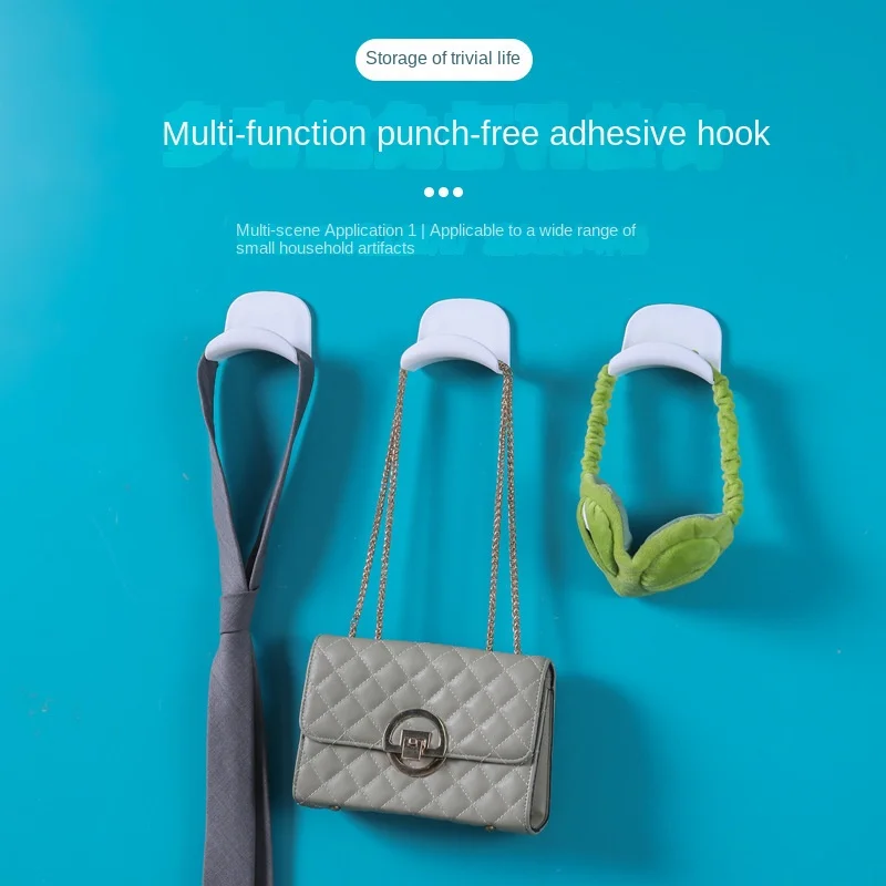 Single-Tier Plastic Coat Rack Hook Wall Hanging Bag Headset Holder for Home Multifunctional Design for Silk Scarf Tie Storage