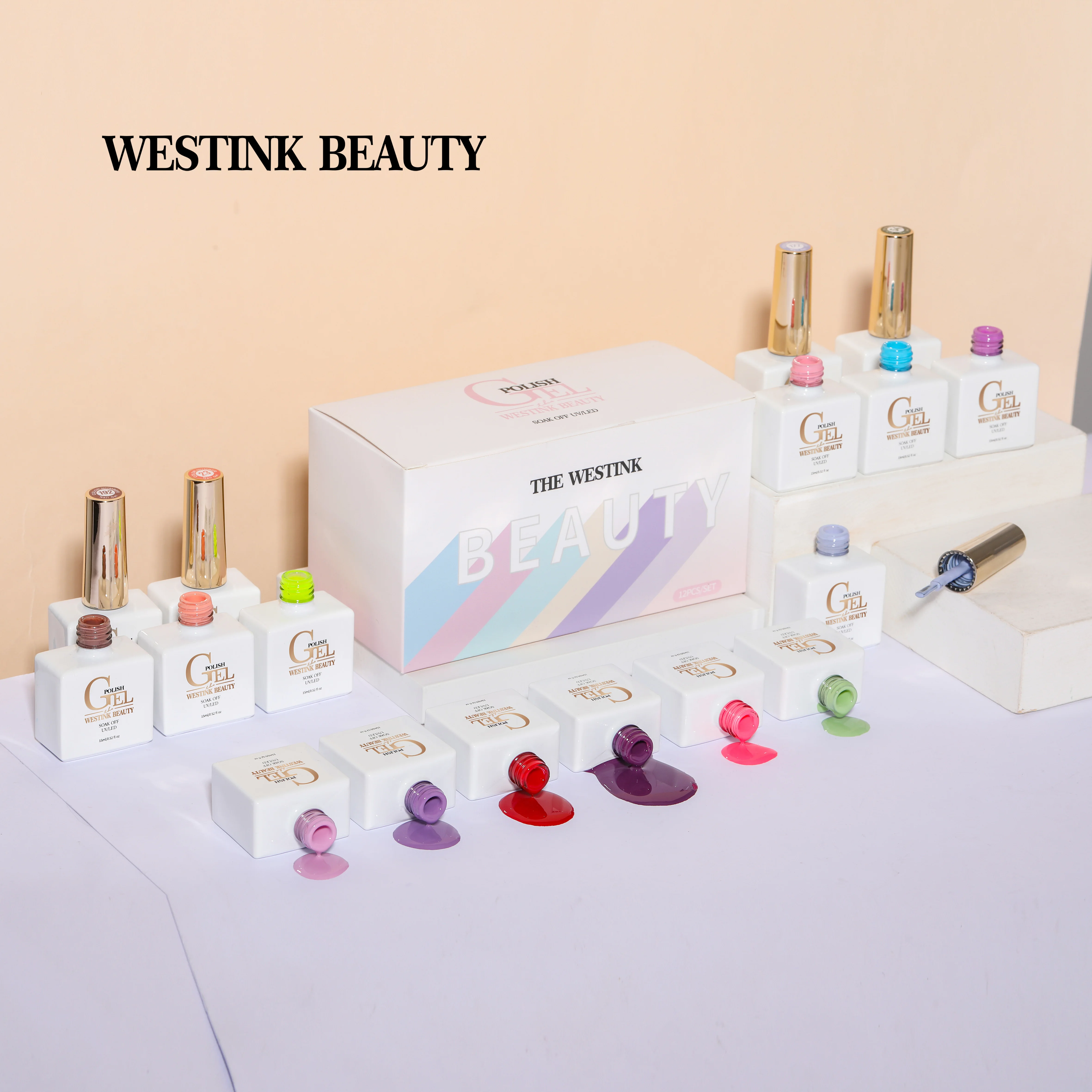Hot Uv Gel Set 12 Color Nail Art Salon Uv Gel Soak Off Gel Polish