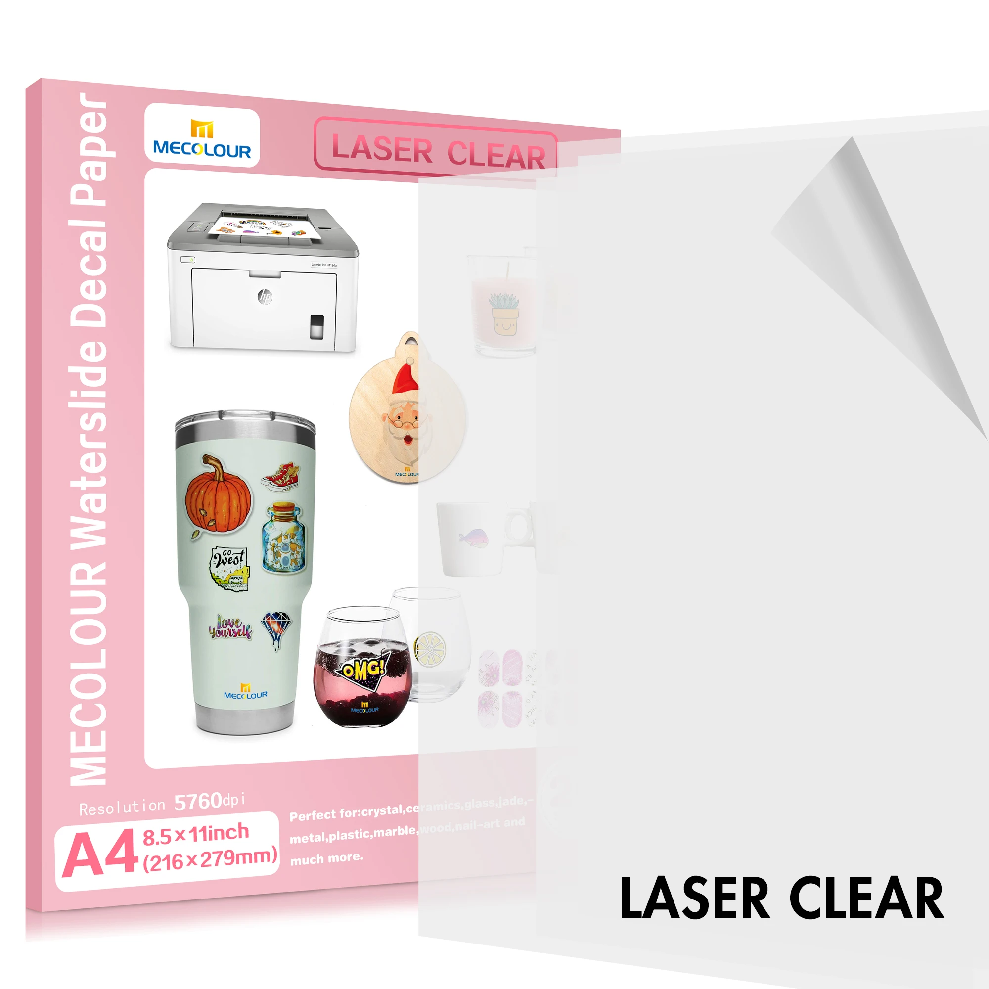 Factory A4 A3 A2 size laser waterslide decal paper water transfer paper for Mug Wood Ceramic