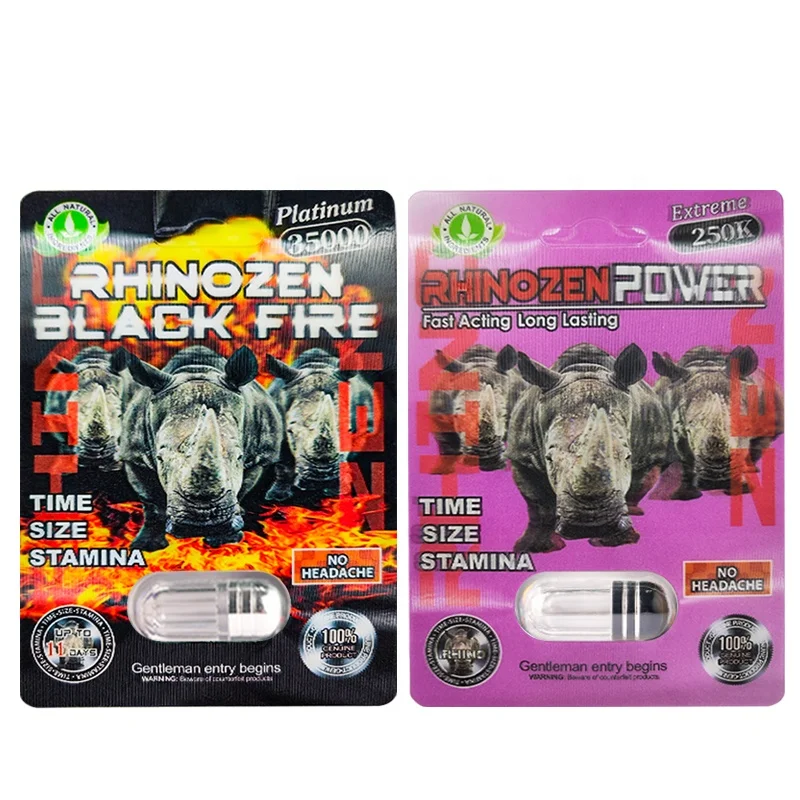 Custom Packages Male Enhancement Pills 3D Card Display Boxes Rhino 8 500K Blister Card Capsules Pill Packaging For Rhino 69