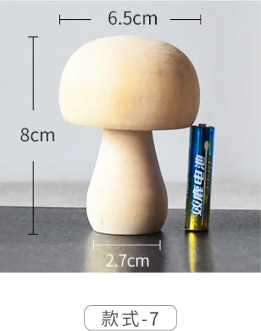 unfinished wooden mushroom shapes natural wood craft toys figures handmade sculpture kokeshi dolls materiales montessori doll