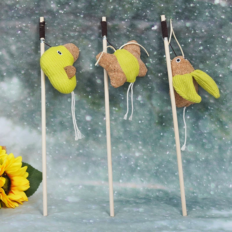 Manufacturer wholesale green teaser cat wand toy