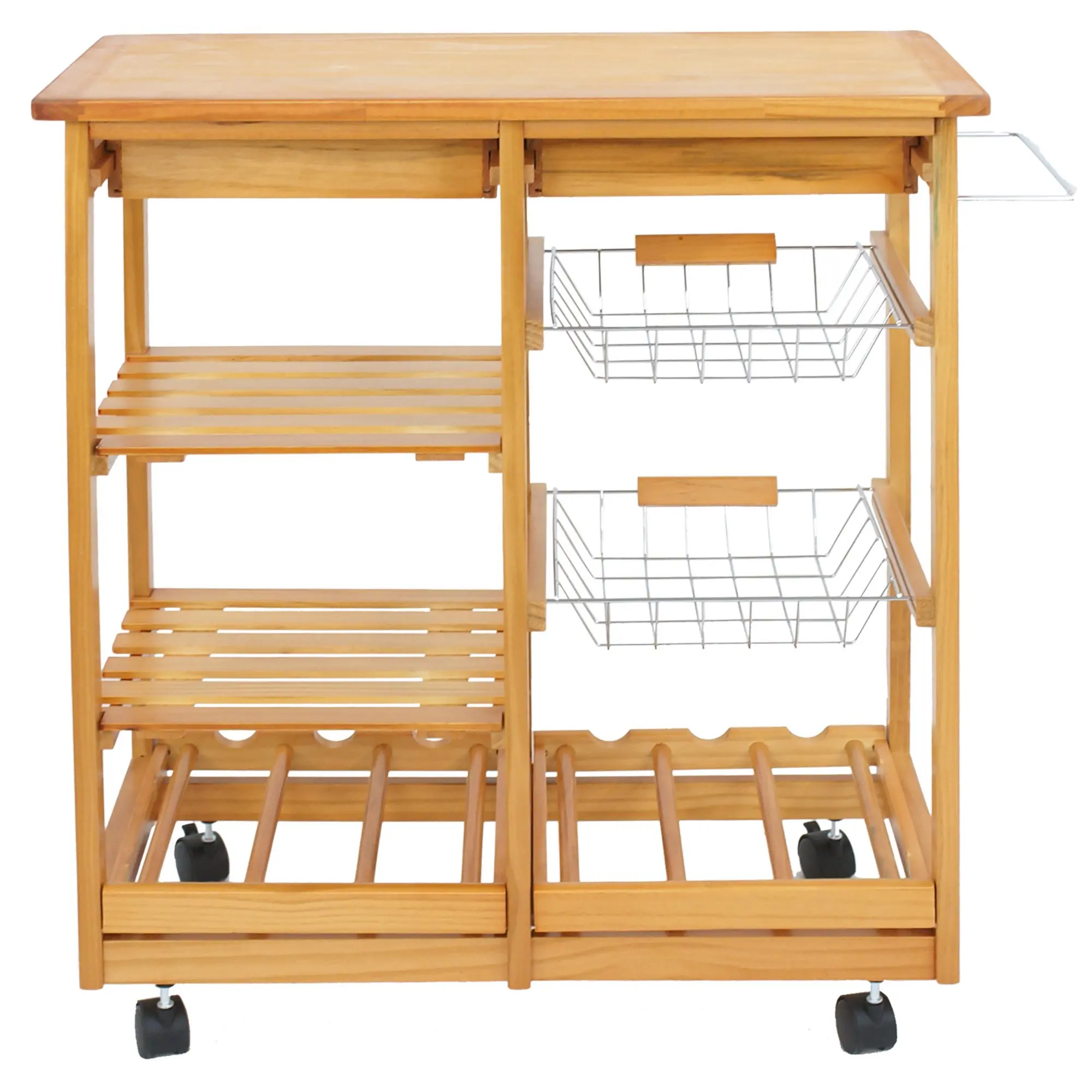 Novel Design Competitive Price Multi Purpose 4 Tier Food Kitchen Furniture Storage Island Rolling Cart Cabinet with Wheels