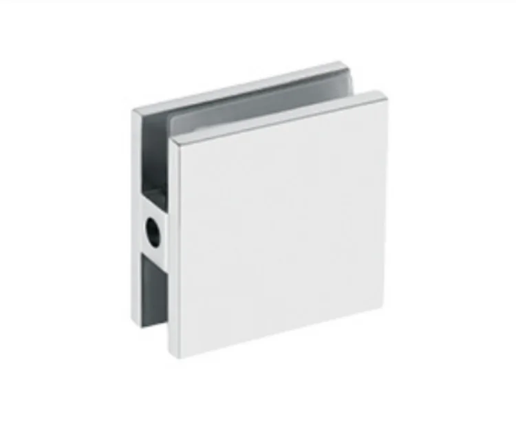 Finely Cast Stainless Steel Square Straight Edge Right Angle Fixed Clamp 0 degree Single Hole for Shower Toughened Glass  1