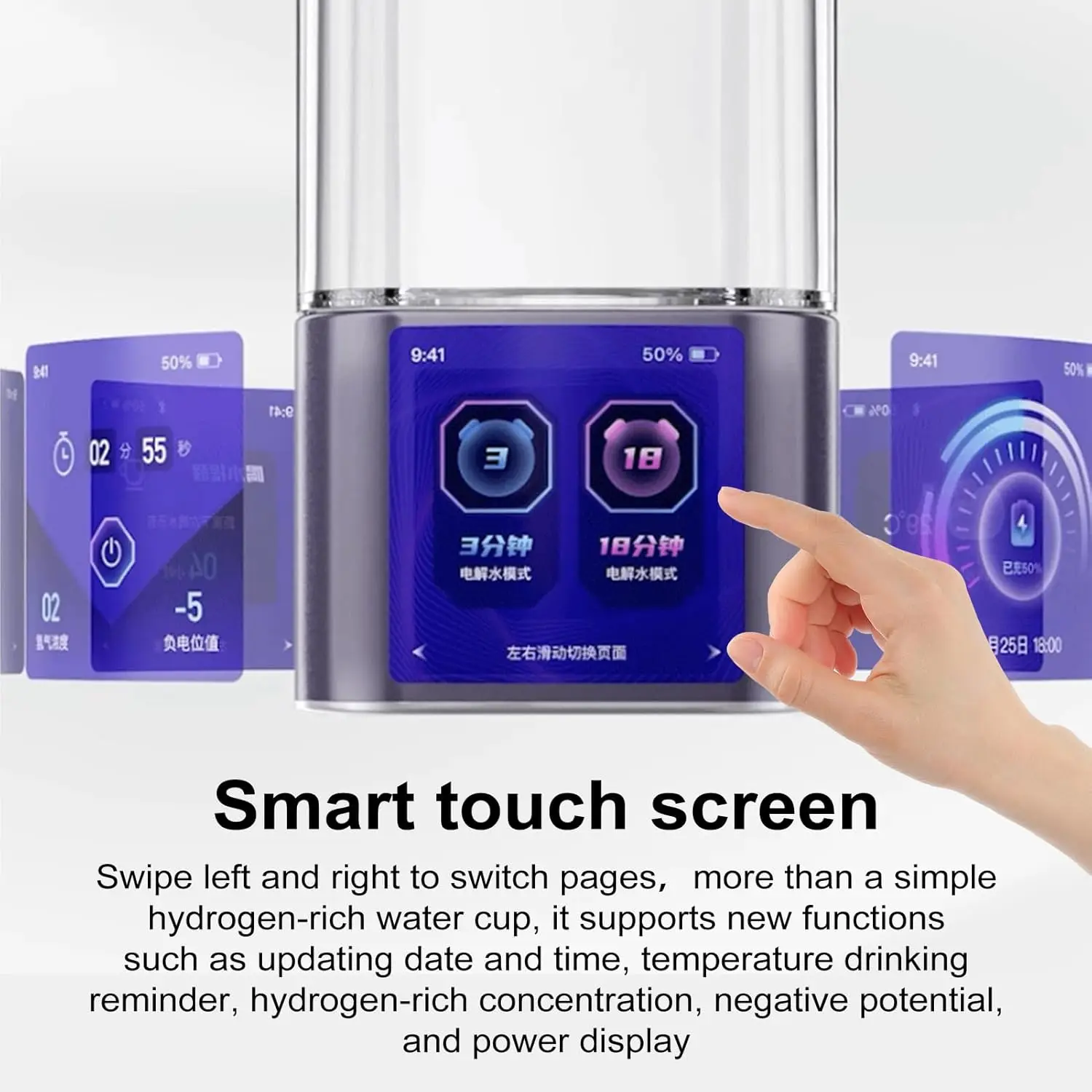 High Quality 2000-9000 PPB Hydrogen Rich Water Bottle Cup Portable USB Powered Hydrogen Water Generator for Household Use