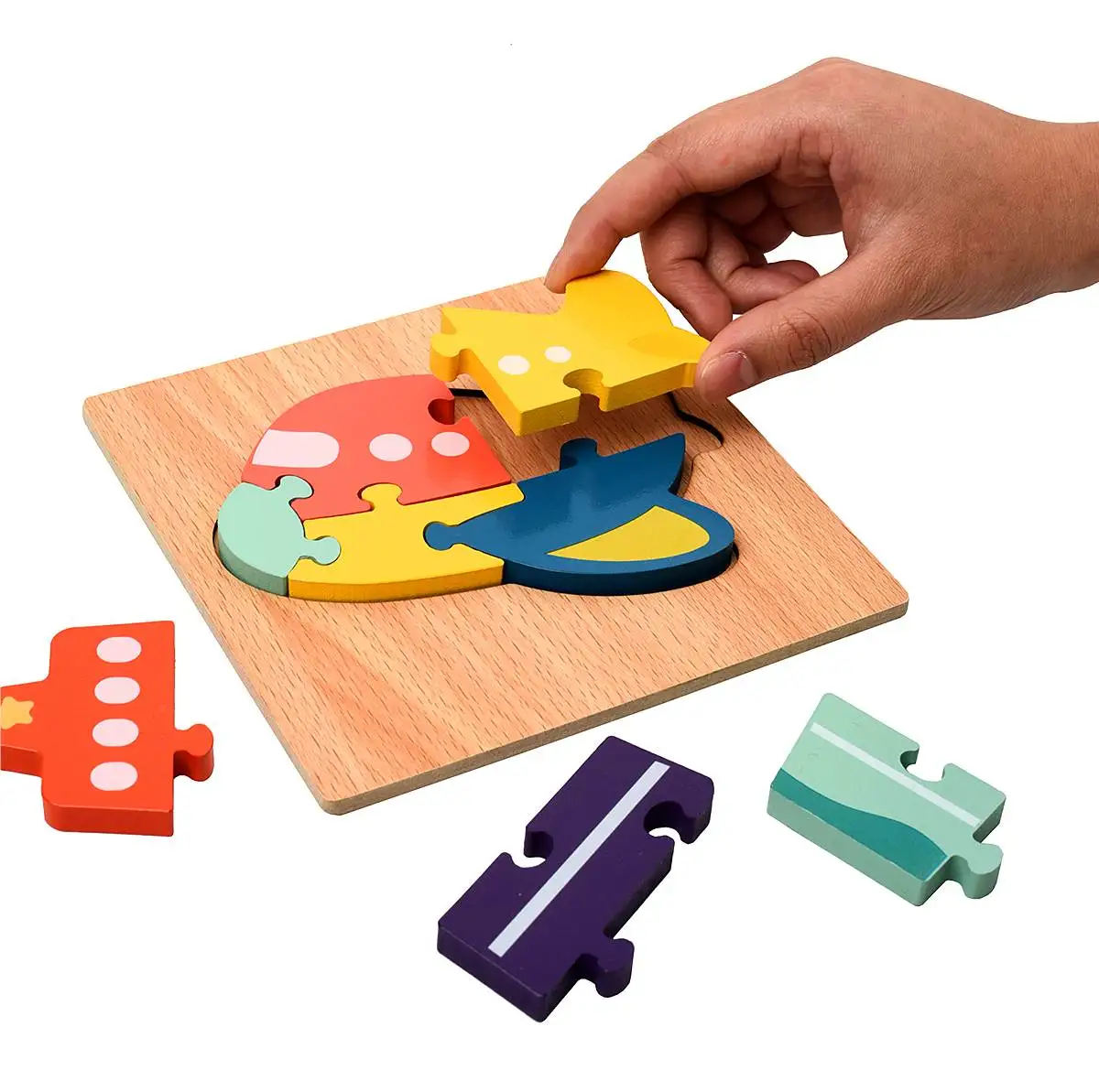 Hot-selling New Style Educational 3D Wooden Puzzle Building Blocks Game For Kids