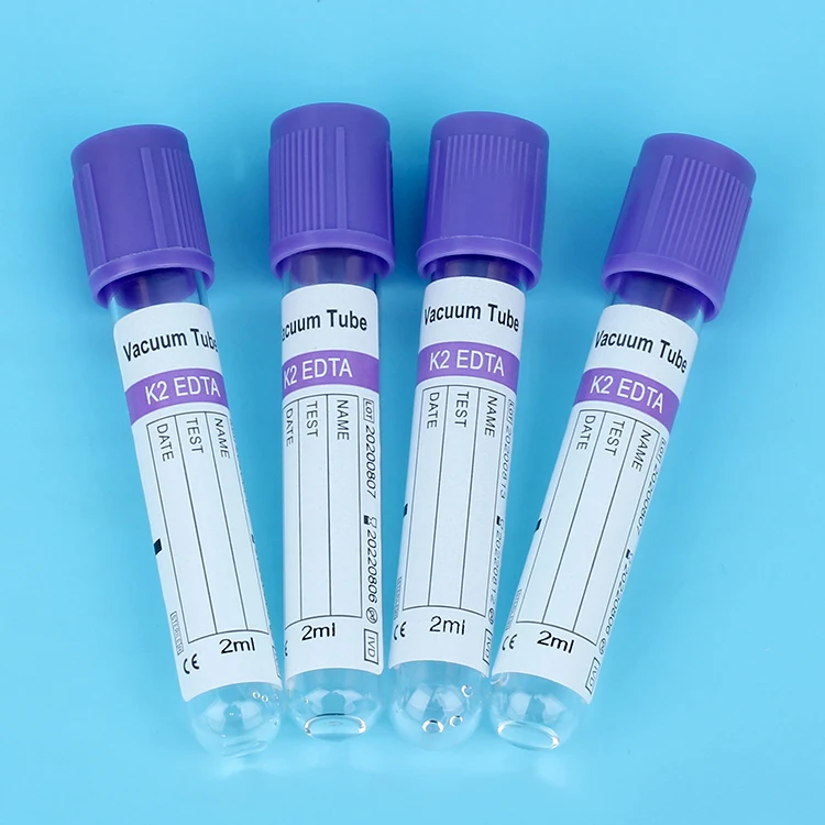 Hot Sale Factory Direct 5 ML Medical Test Sterile Purple Top Disposable EDTA K2 K3 Blood Collection Tube
