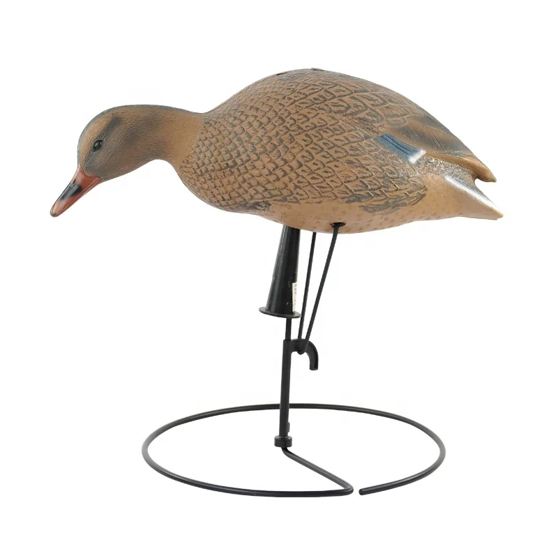 
Plastic Shell Duck Decoy With Iron Hoop Pedestal For Hunting 