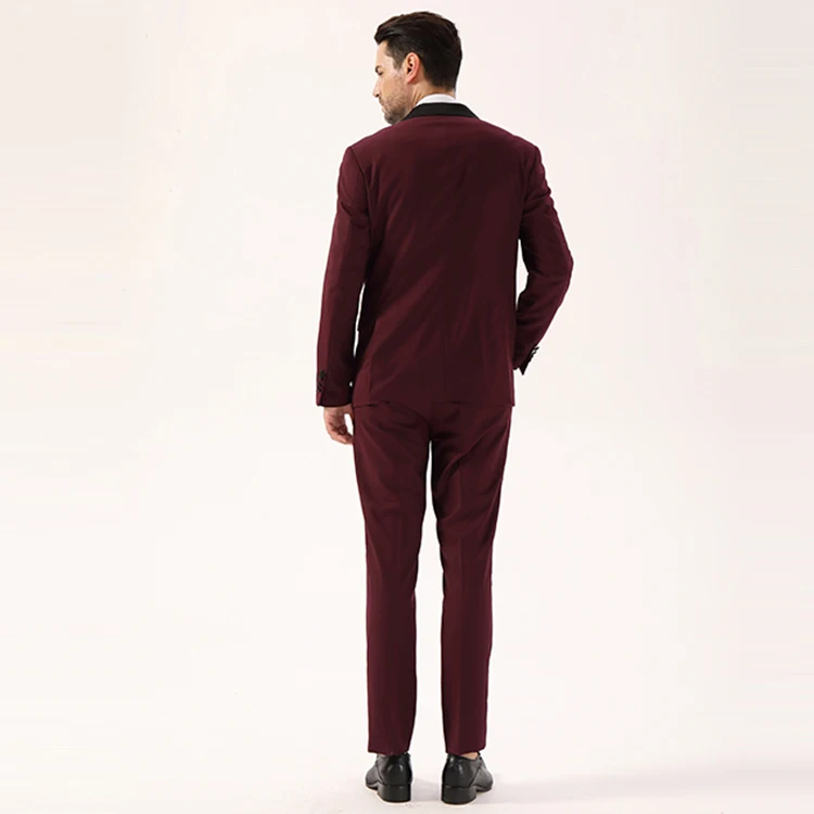 
Wine Red Latest Design High Quality men wedding suit pictures 
