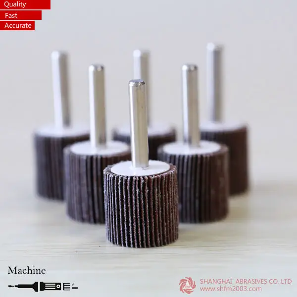 Aluminum Oxide Abrasive Cloth Mounted Flap Wheel With Shaft for Stainless Steel and Metal Grinding