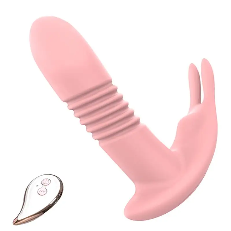 MOGlovers Wearable Remote Control Rabbit Vibrator Telescopic Dildo Vibrators Female Masturbator Erotic Toys Couple