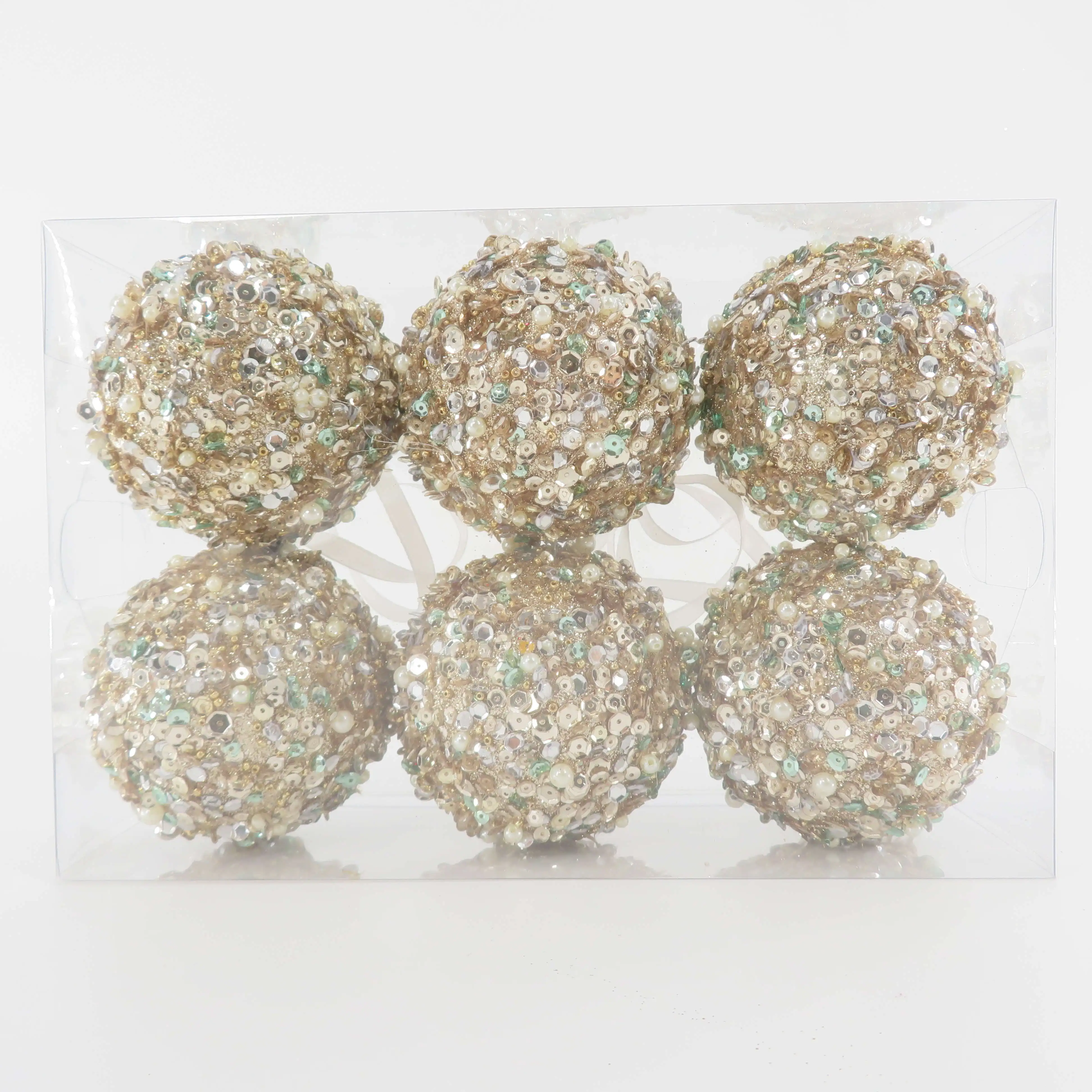 Factory Wholesale 80mm Irregular Sequin Christmas Ball Decor Indoor Ornament