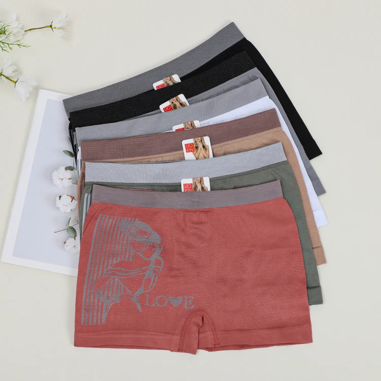 UOKIN 2024 New polyester womens ice silk boyshorts seamless boyshorts panties anti-exposure under shorts