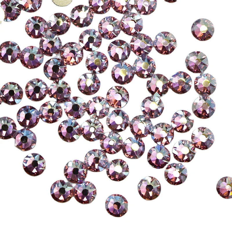 Paso Sico Light Amethyst AB Effects 16 Cuts Flat Back Rhinestone for Nail Art Decoration