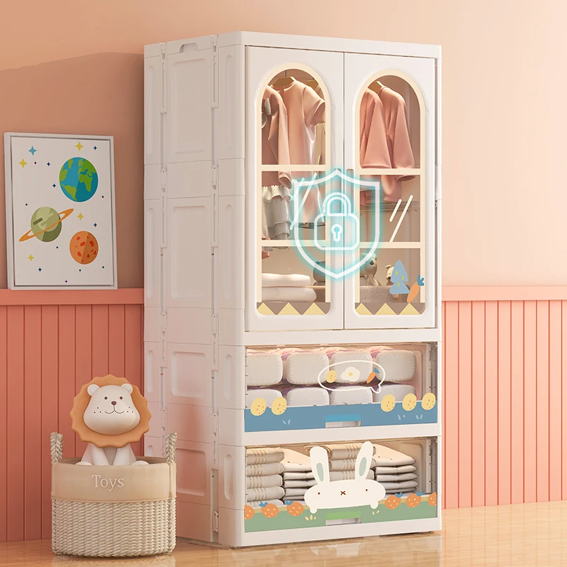 Modern minimalist style baby plastic drawer wardrobe plastic foldable environmentally friendly baby wardrobe