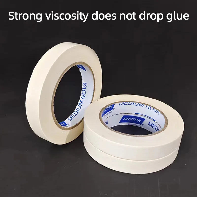 1 Roll Of NORTON 18mm*50m Paper Tape Auto Spray Paint Non-Trace Masking Paper High Temperature Resistant Paint Coating Shielding