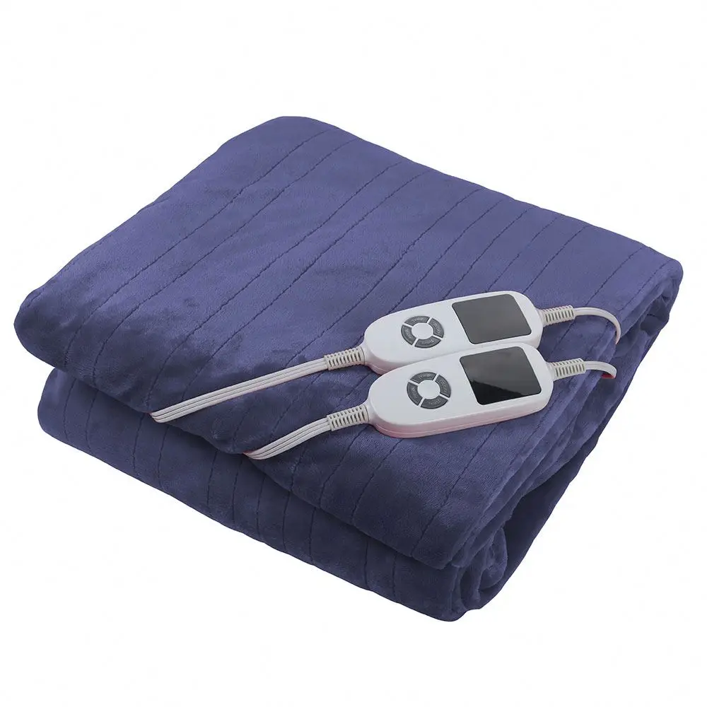 Professional Manufacturer Competitive Price Grey Flannel Electric Heated Throw Blanket