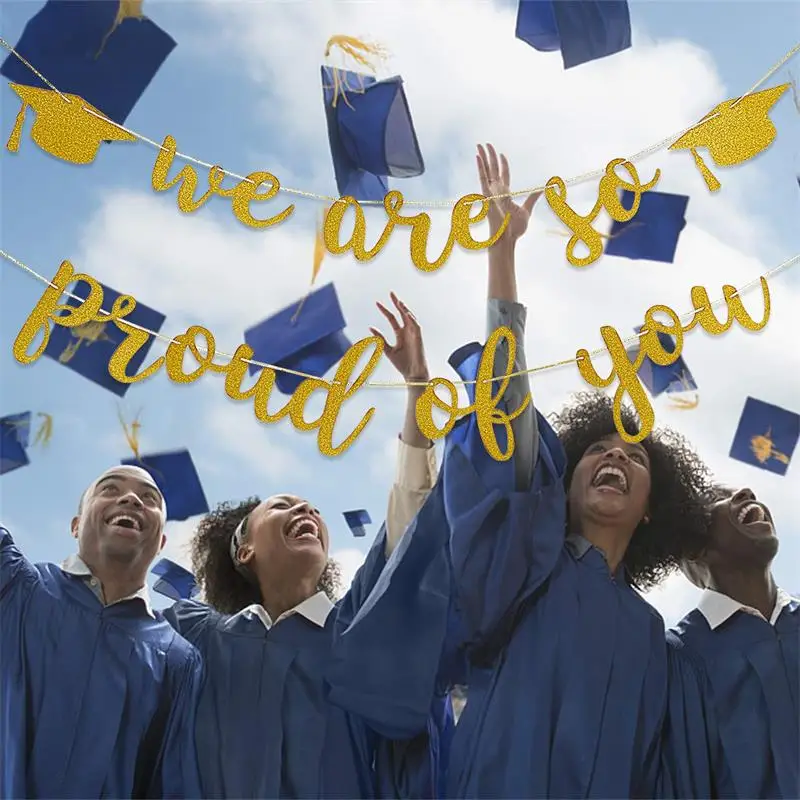 2021 Graduation Party Decorations Glittery We Are So Proud You Graduation Banner Congratulations Grad Party Decorations