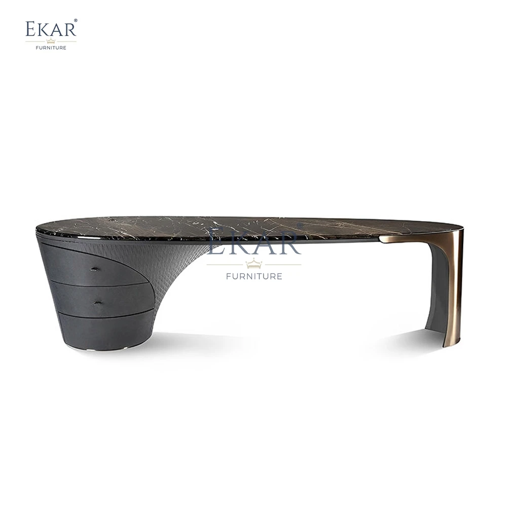 Stylish Versace-Style Modern Black Marble Desk MDF Wood with European Design for Home Office Bedroom Bathroom or Hall
