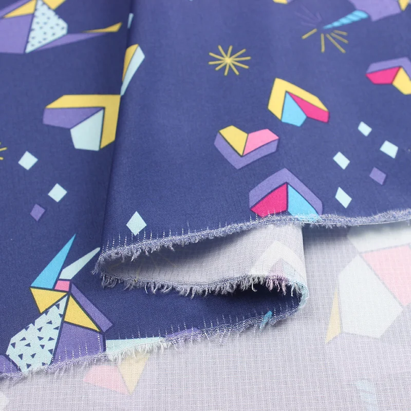 
ripstop polyester pongee fabric unicorn pattern 