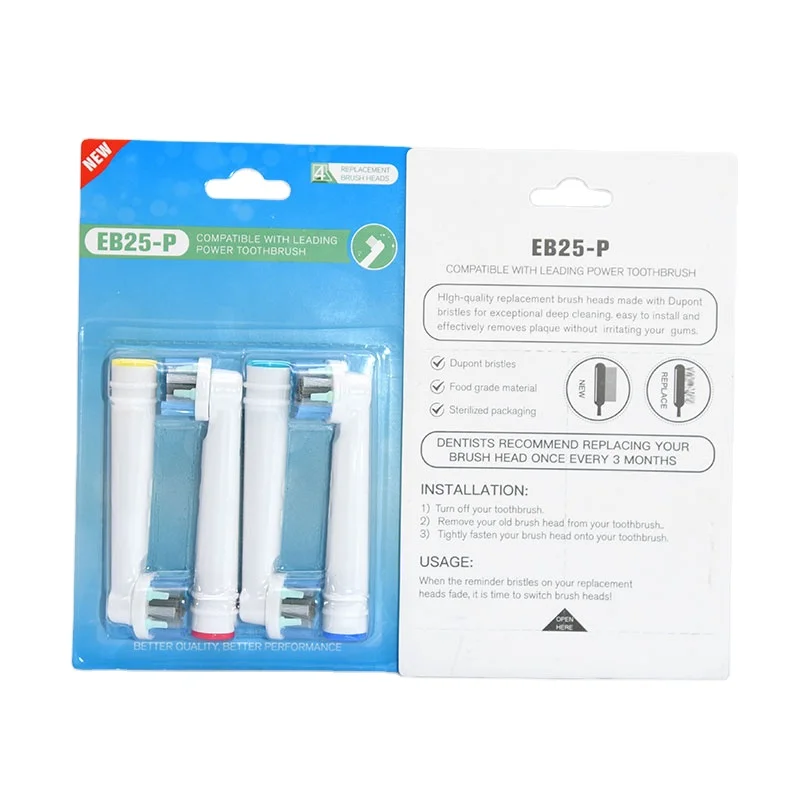 Wholesale Electric Oral 4 Colors Colorful Soft Bristles Toothbrush Head Brush Heads Replacement EB25P