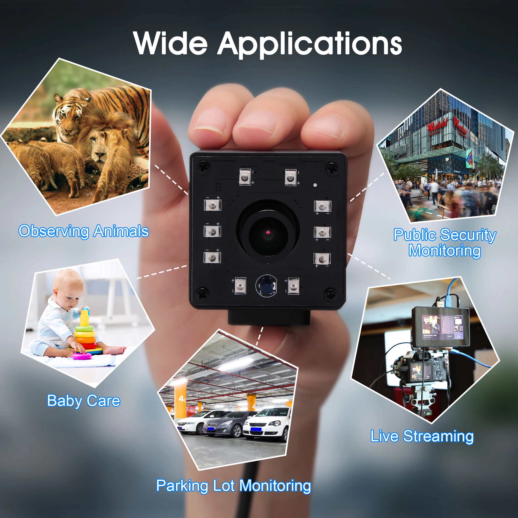 ELP 1080P IR Infrared Day Night Vision USB Camera 3.6mm Lens VGA@100fps Security Camera 2MP UVC for 3D Printers/Pet Monitoring