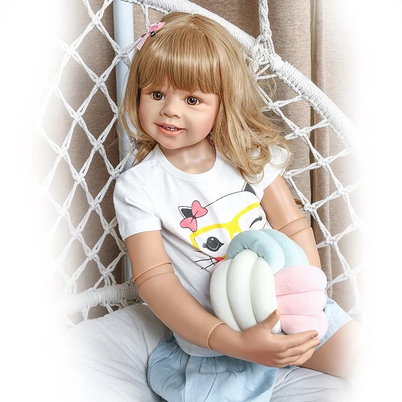 NPK 98CM Original Reborn Toddler Doll Standing Ball Jointed Full Body Real Child Size Dress Model Bebe Doll Big Doll