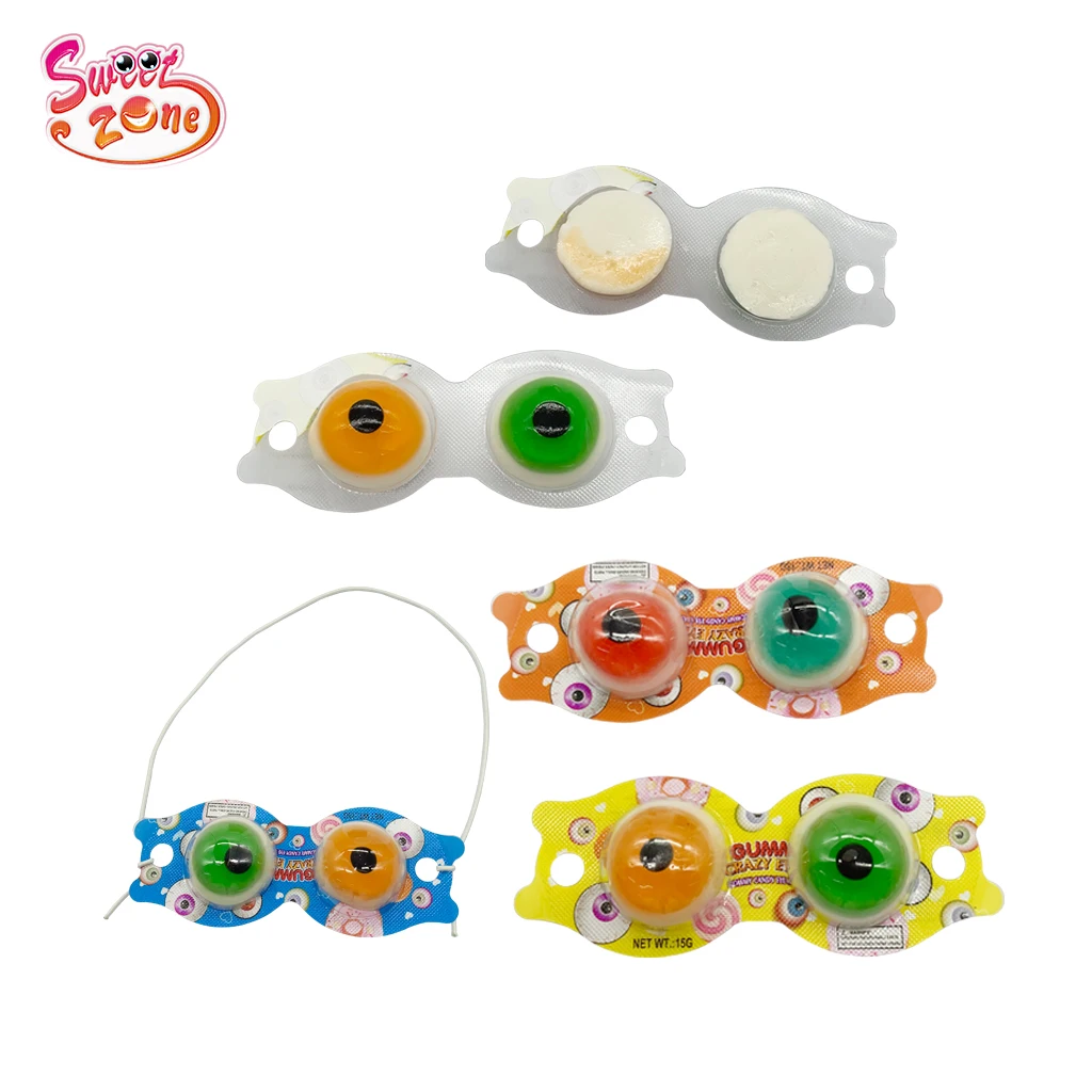 Eyeglass Shape Fruity Flavor Gummy Crazy Eyes Ball Gummy Jelly