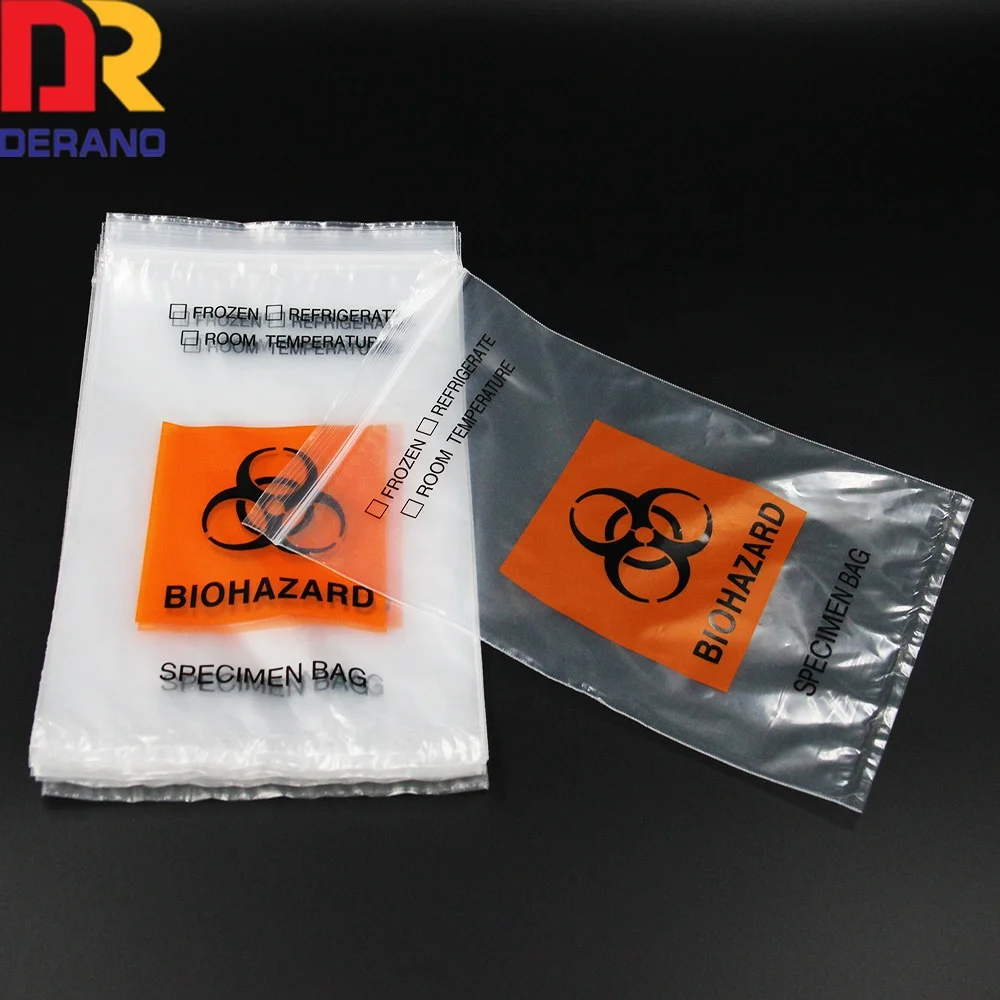 Cheap wholesale custom medical biohazard specimen shipping bag/medical waste plastic bag