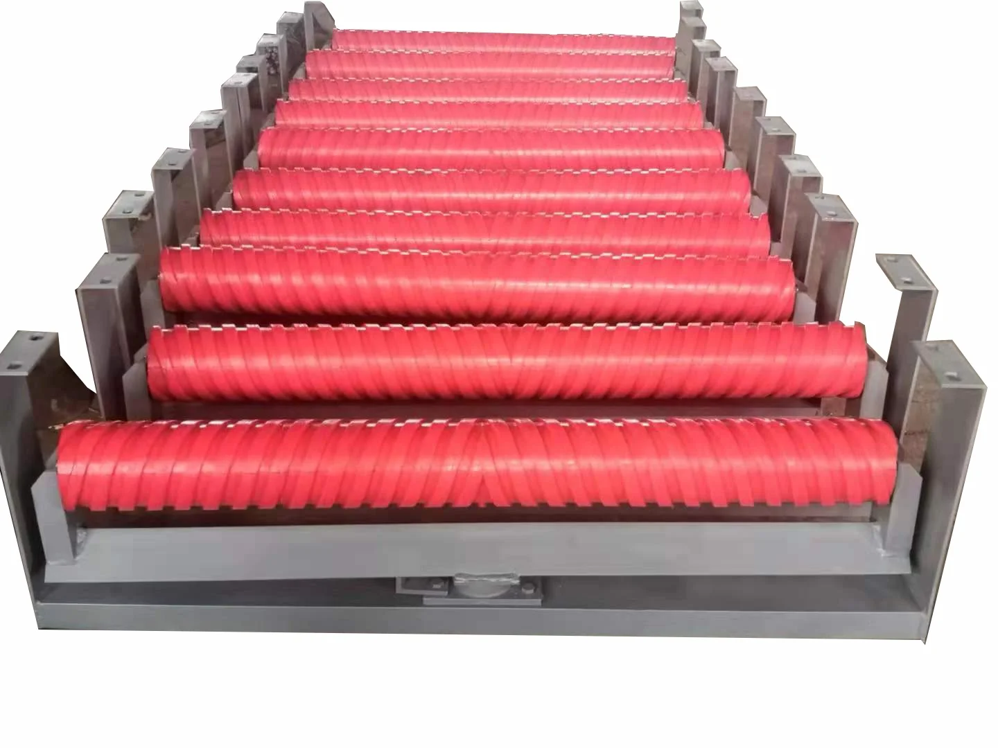 Belt Conveyor Spiral Polyurethane Idler Roller for coal mining industry
