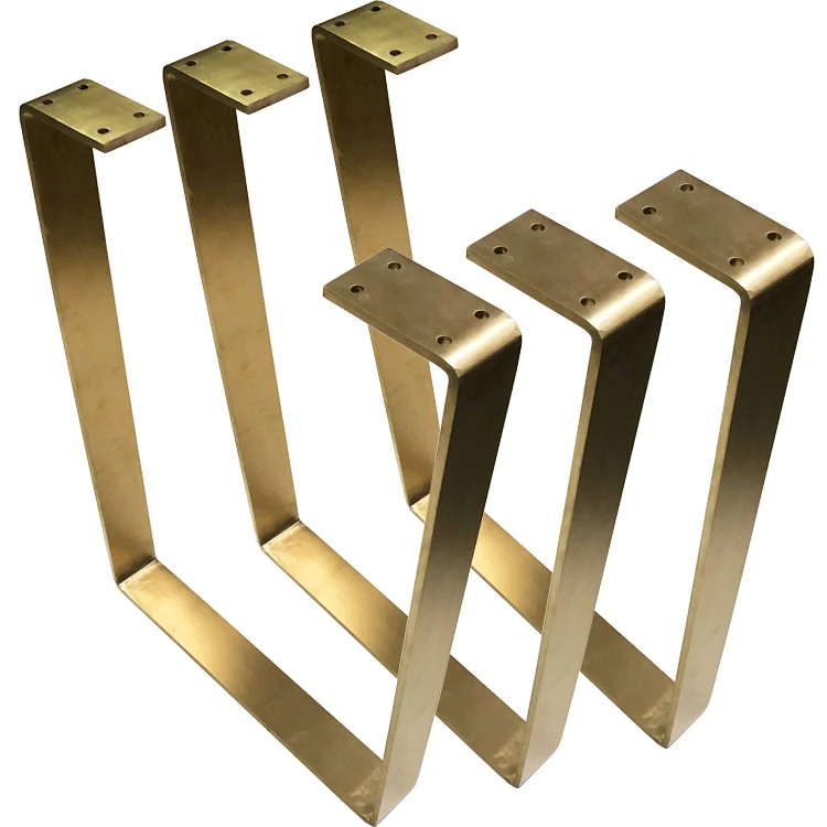 High Quality DIY U Shape Metal Table Legs Brush Gold Stainless Steel Table Leg Dining Table Legs