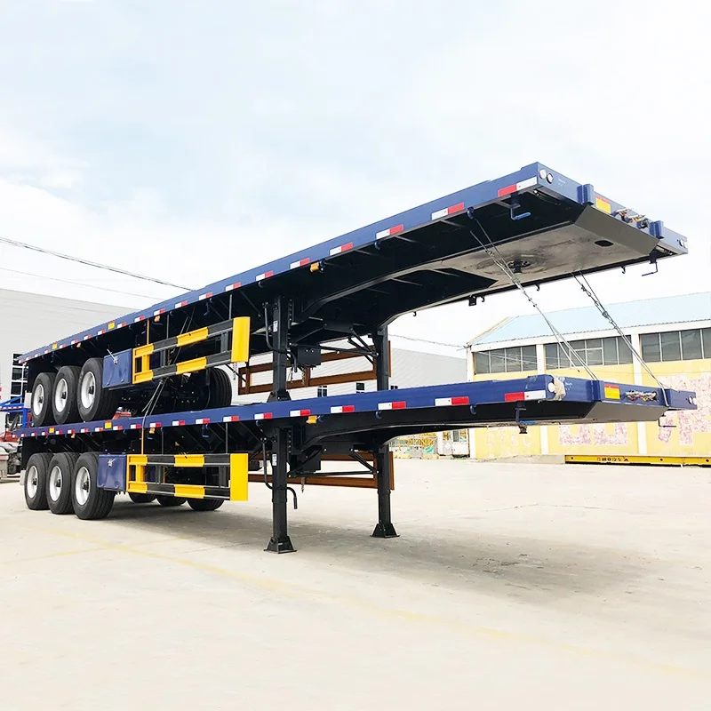 20/40FT Flat deck Pack Trailers platform For Container & Bulk Cargo Transport