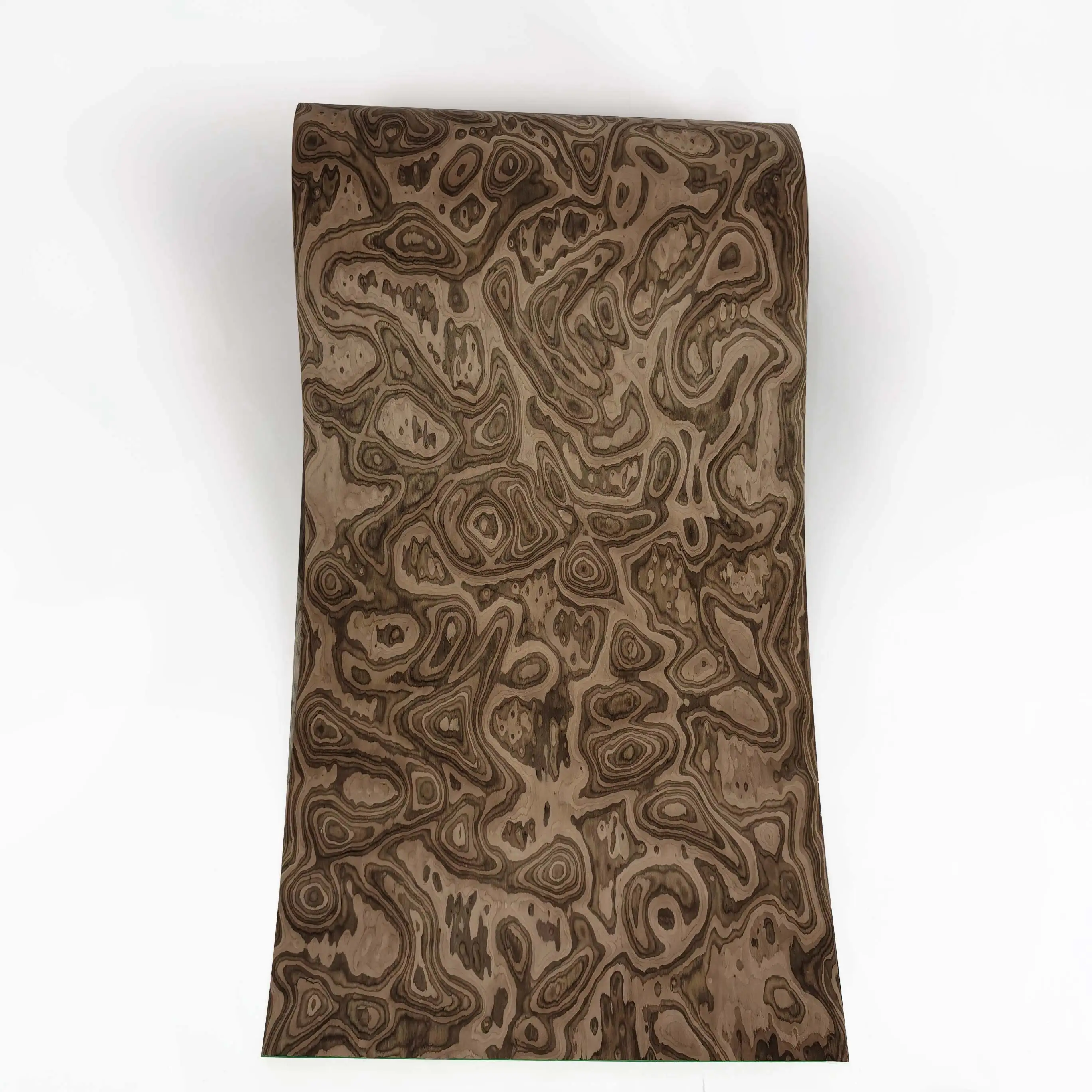 Topographic Pattern Black Walnut Burl Reconstituted Wood Veneer for Contemporary Architectural Features