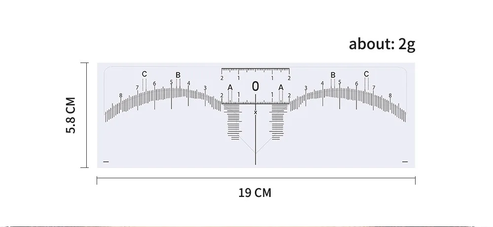 Wholesale Transparent Disposable Brow Mapping Stickers Stencil Microblading Brow Mapping Ruler