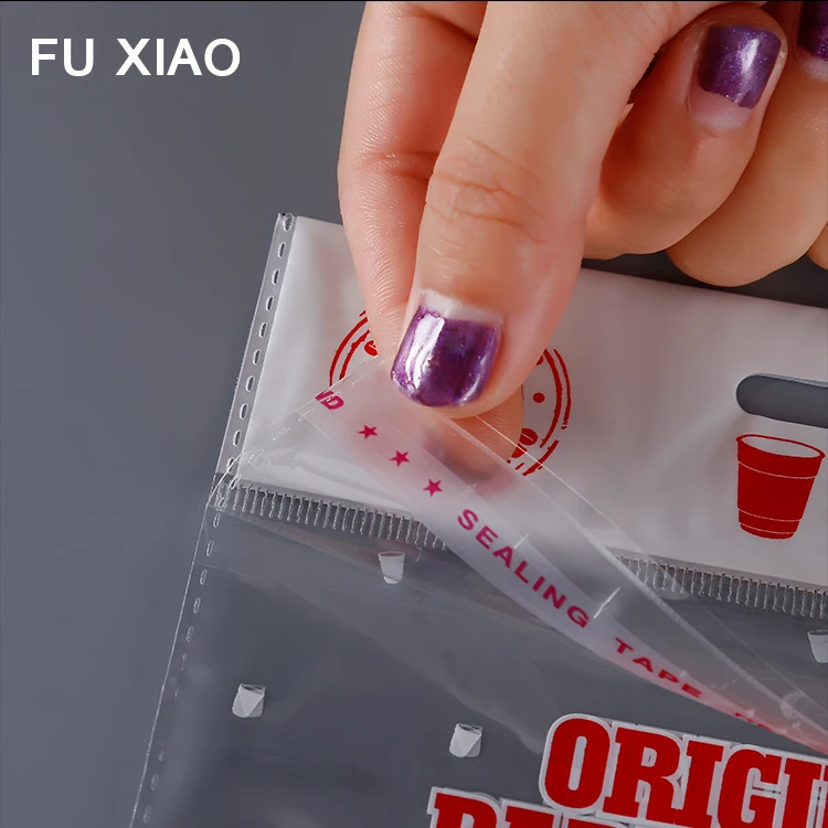 High Quality 100pcs Custom Logo Print Small Plastic Packaging opp Custom Bag Header Sealing Bag For Candy Package