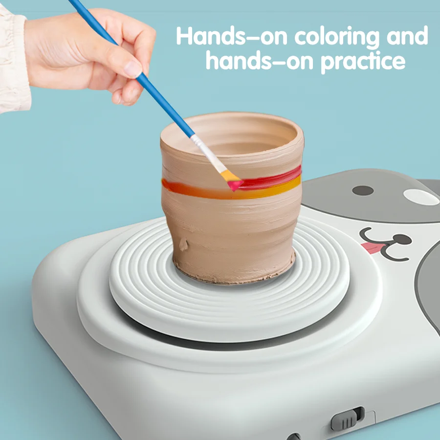 Funny Indoor Plastic Early Learning Games Diy Handmade Toys Modeling Clay Making Mini Arts And Crafts Pottery Wheel Kits Kids