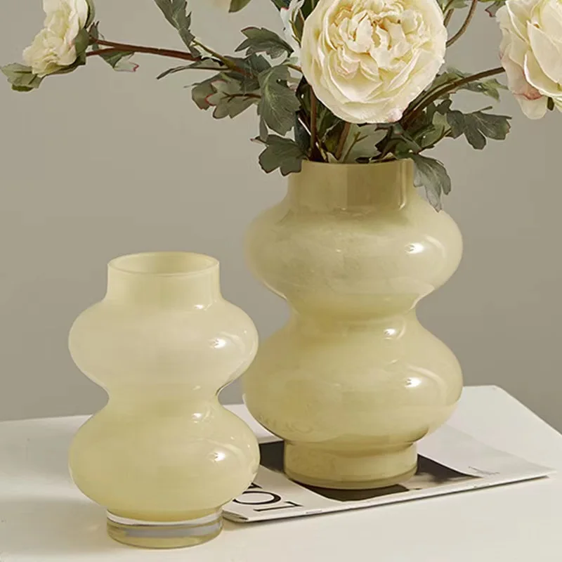 New medieval gourd glass vase French light luxury flower arrangement artistic ornaments home decorations wholesale