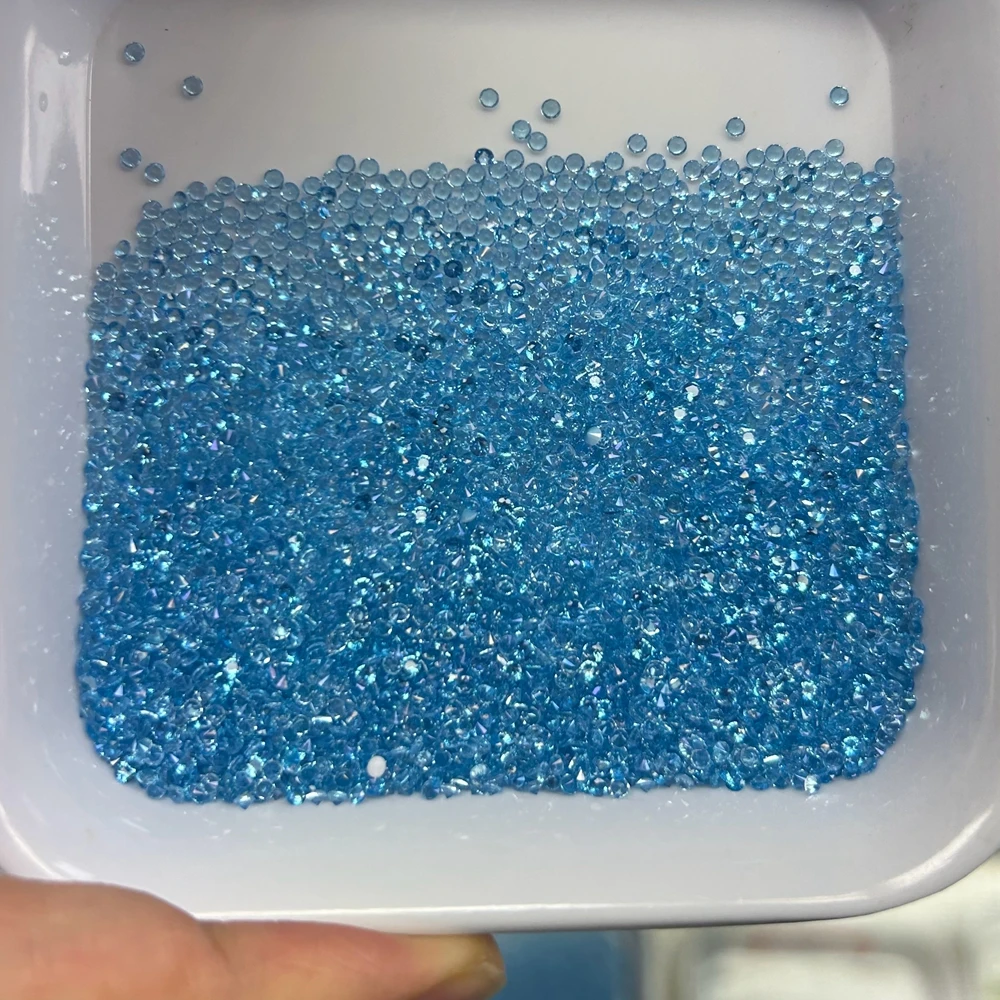 0.9mm To 2mm Swiss Blue Topaz Round Brilliant Cut Natural Topaz Loose Gemstone