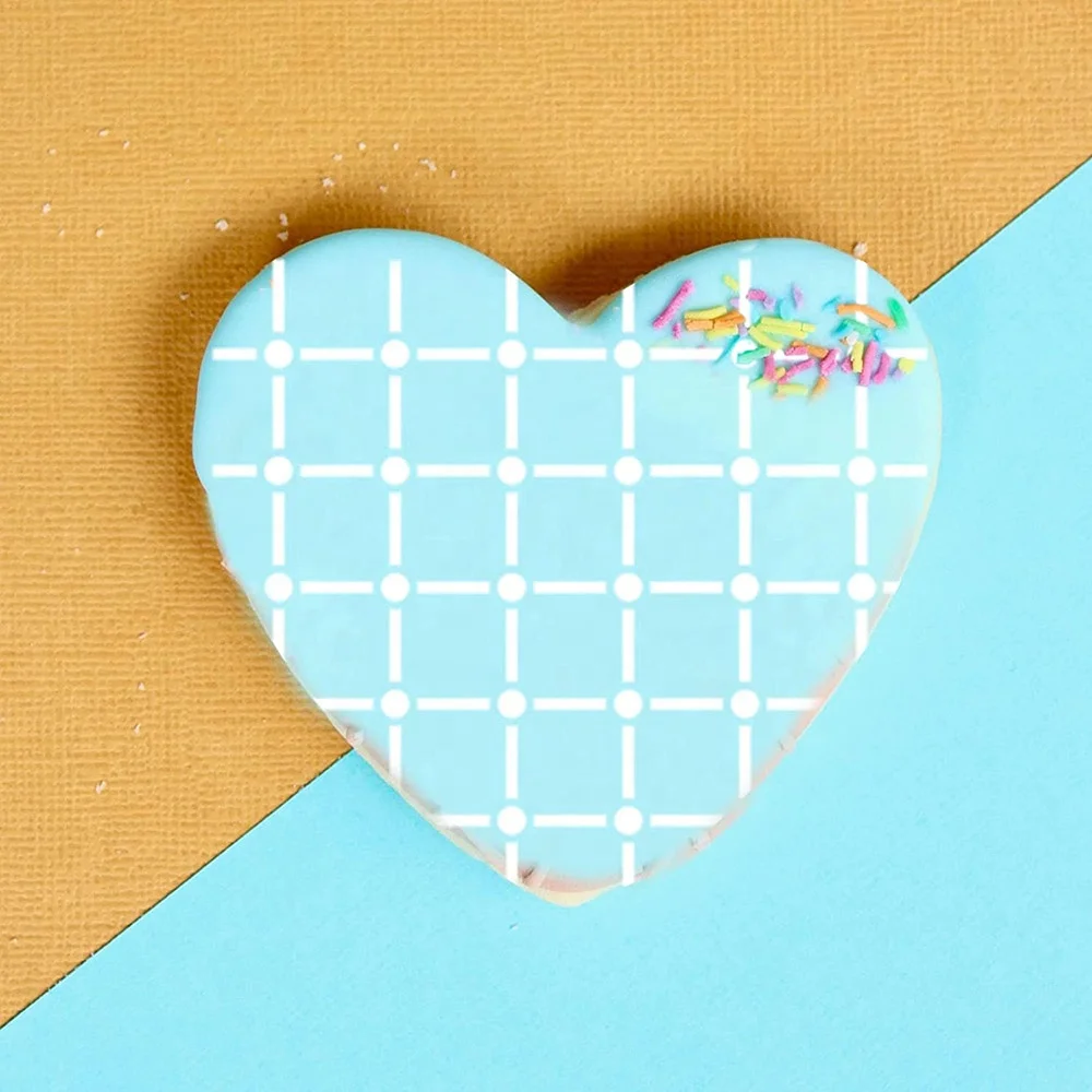 Wholesale 16 pieces small MOQ Cupcake Custom Flexible Fondant Plastic Cookie Cake Decorating Stencils Cake Stencil Template